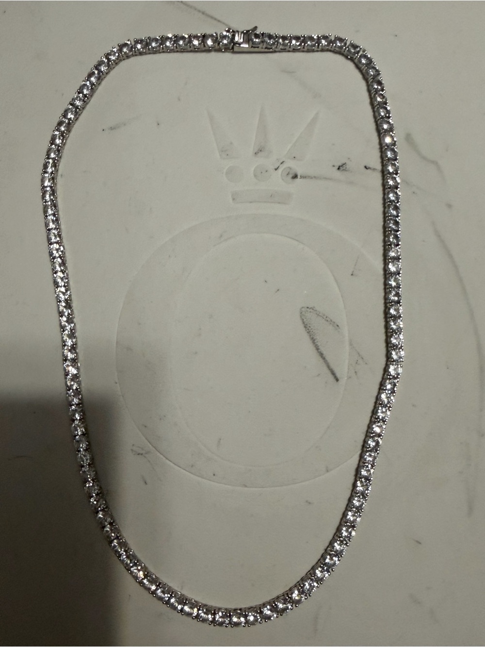 Sterling Silver Clear Cubic Zirconia Tennis Necklace - Silver
